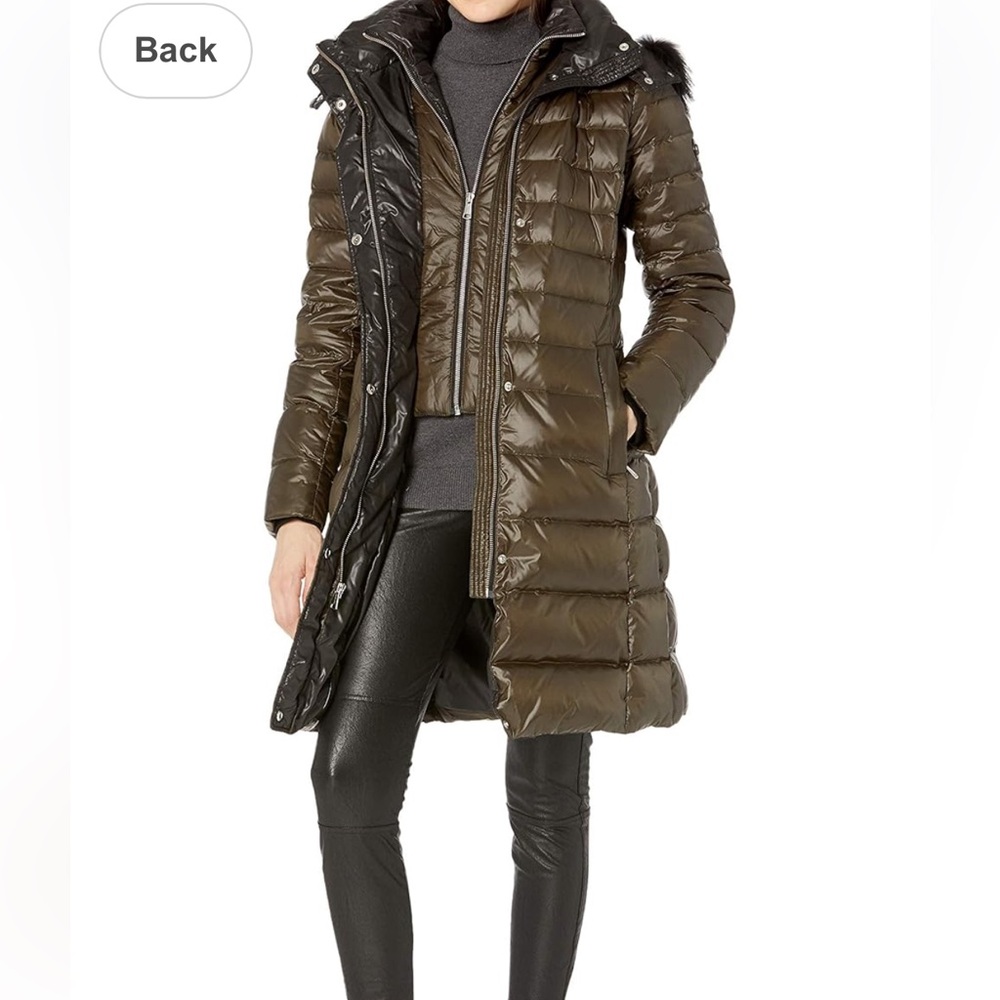 Andrew Marc Down Coat with Saga Fur trim in Fox Luxury Puffer Size XS